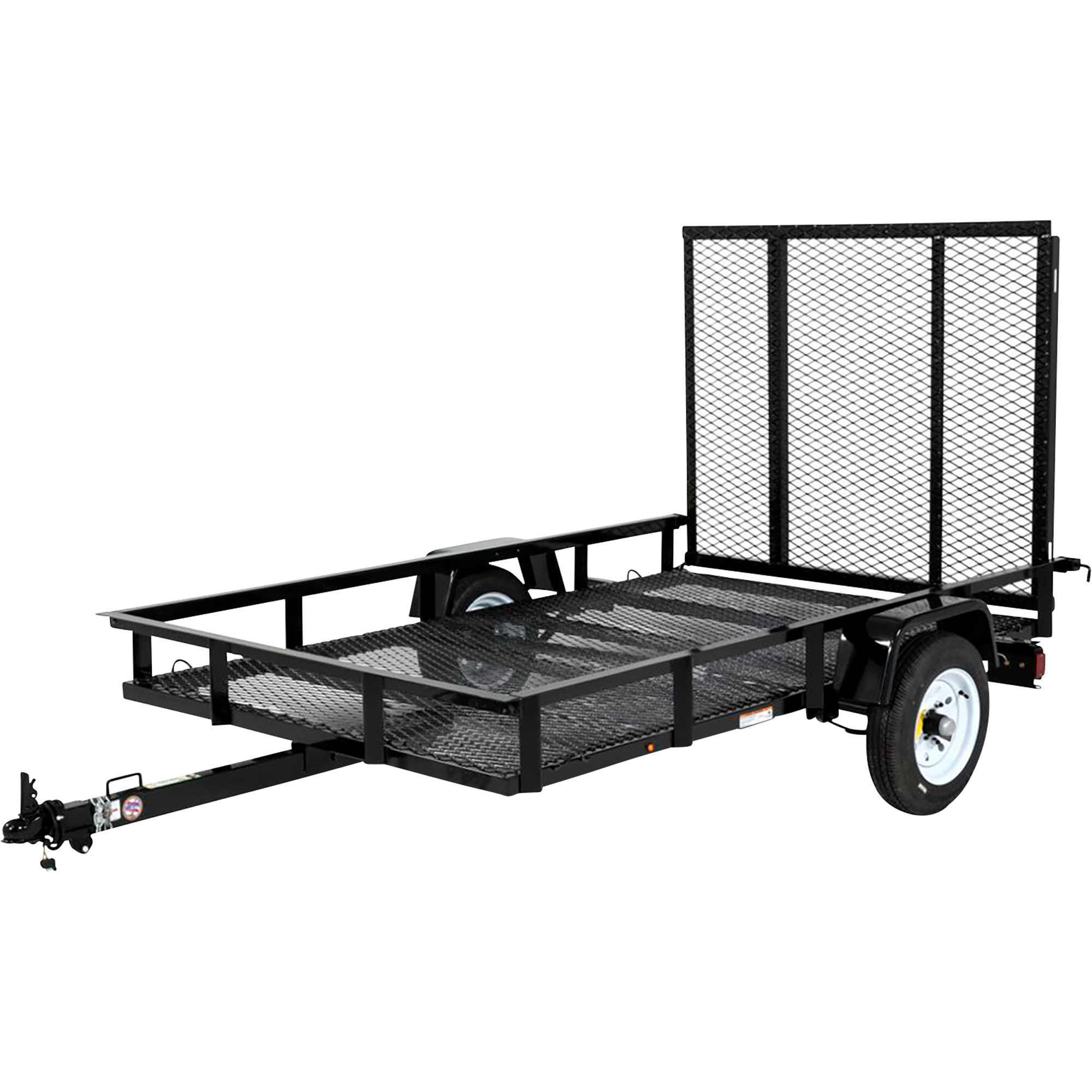 Carry-On Trailer 5ft. x 8ft. Mesh Deck Trailer with Ramp Gate, Model# 5X8G-GEN-BLK